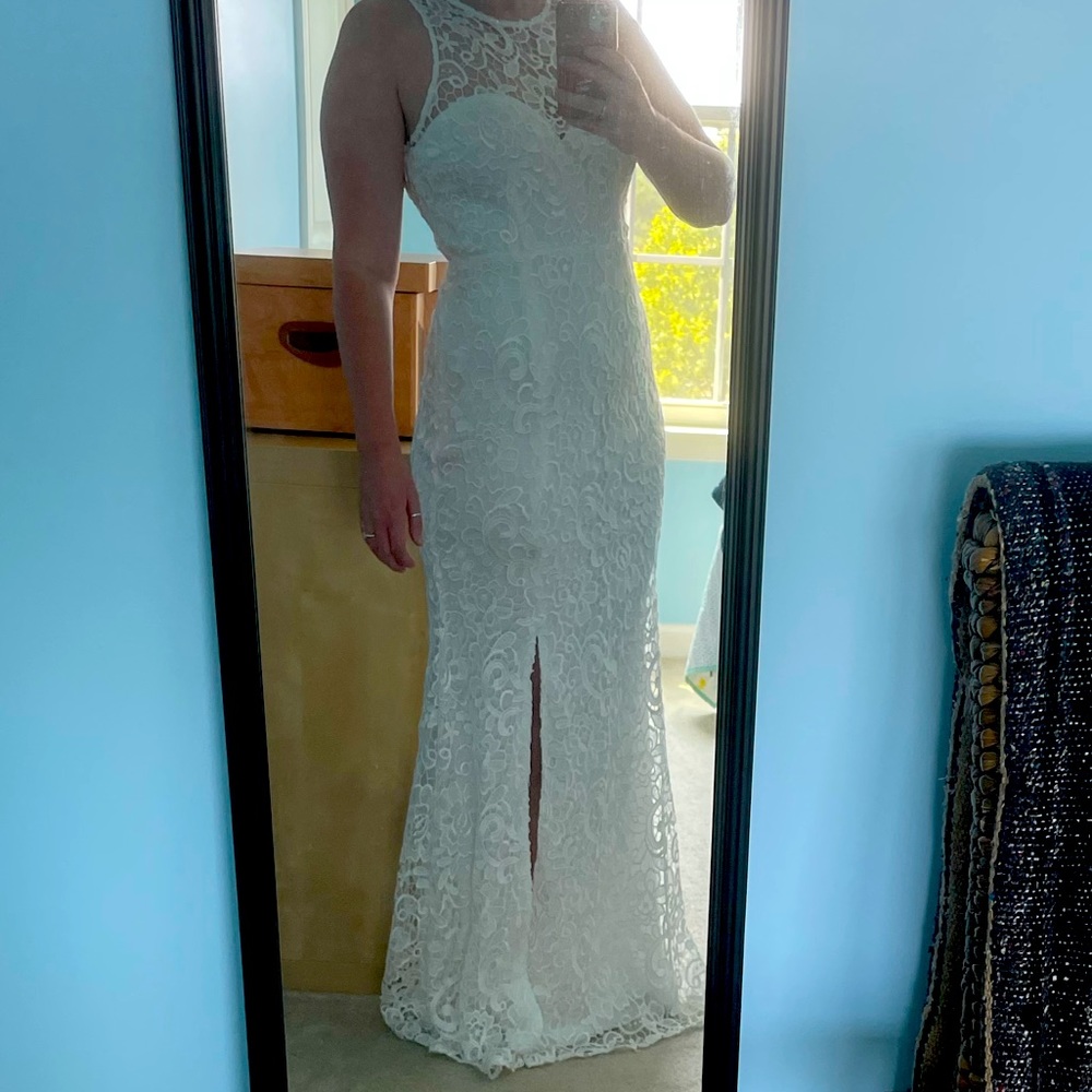 Lulus White Lace Maxi Dress